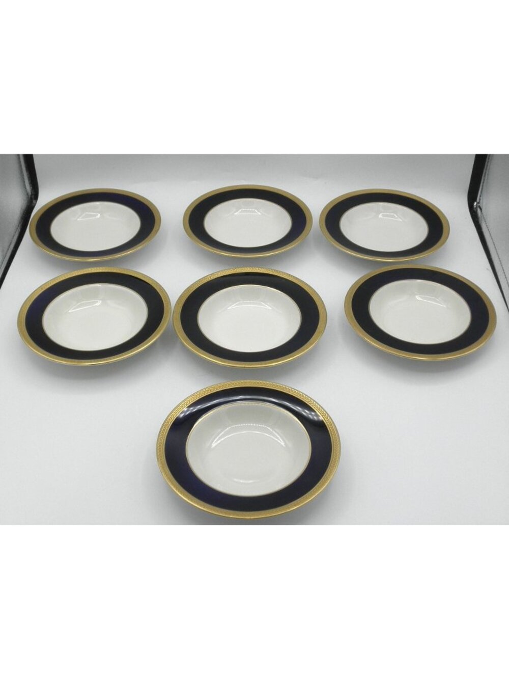 Diane Cobalt Blue Band Syracuse 6-1/4 Inch Rimmed Bowl Set of 7 Pattern SY DIA